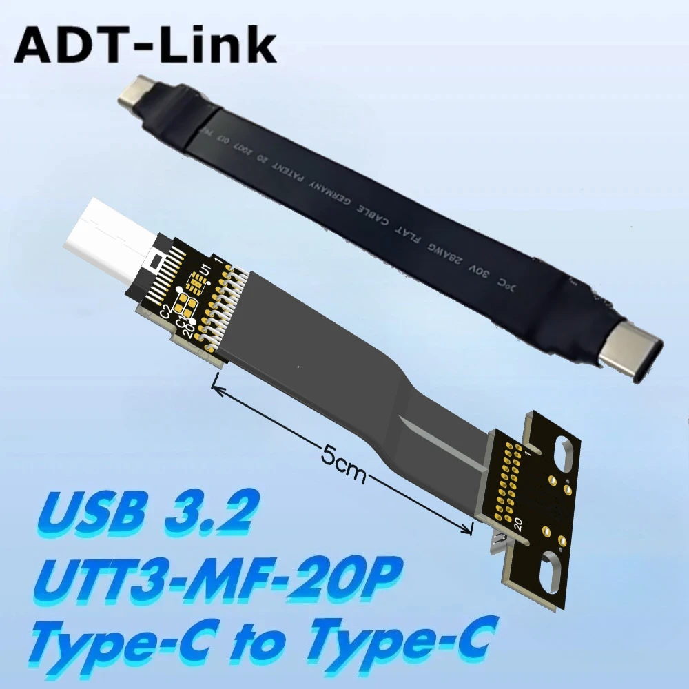 Short FFC USB 3.2 Type-C Extension Flat Ribbon Cable FPV Slim Soft Flexible FPC Charge Brushless Handheld Gimbal Monitor 20G/bps