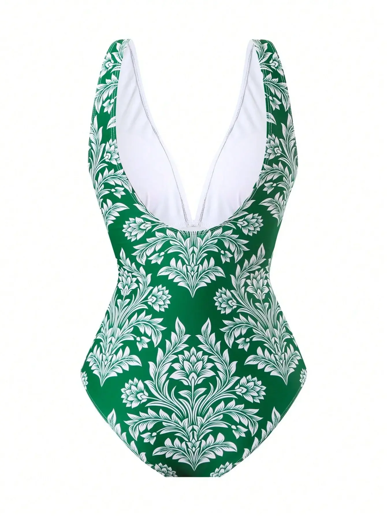 ชุดว่ายน้ำเซ็กซี่สไตล์ฮาวายสำหรับผู้หญิง ฤดูร้อน 2025 แบบดันทรง คอวี แต่งระบาย ผูกเชือก พร้อมผ้าคลุม ชุดว่ายน้ำโมโนกินี