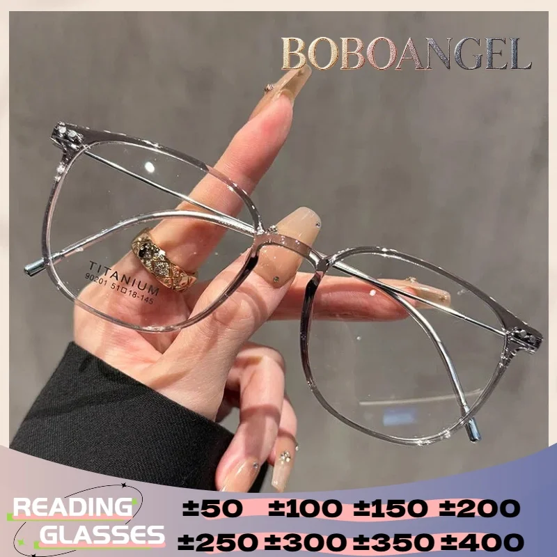 

BOBOANGEL Reading Glasses Optical Anti Blue Ray Myopia Progressive Prescription Eyeglasses Square Ultralight Chic Comfort