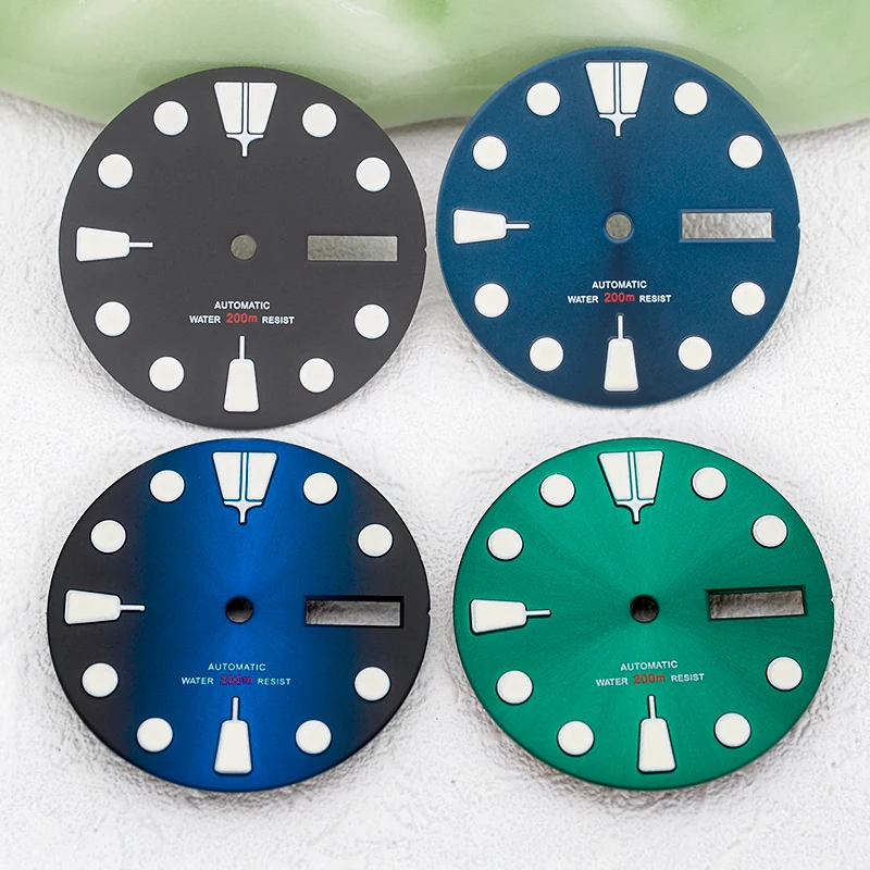 SKX007 SRPD Green Luminous Face 28.5mm Dial Compatible with NH35 NH36 7S26 4R35 Automatic Movement Watch Dial Replacements