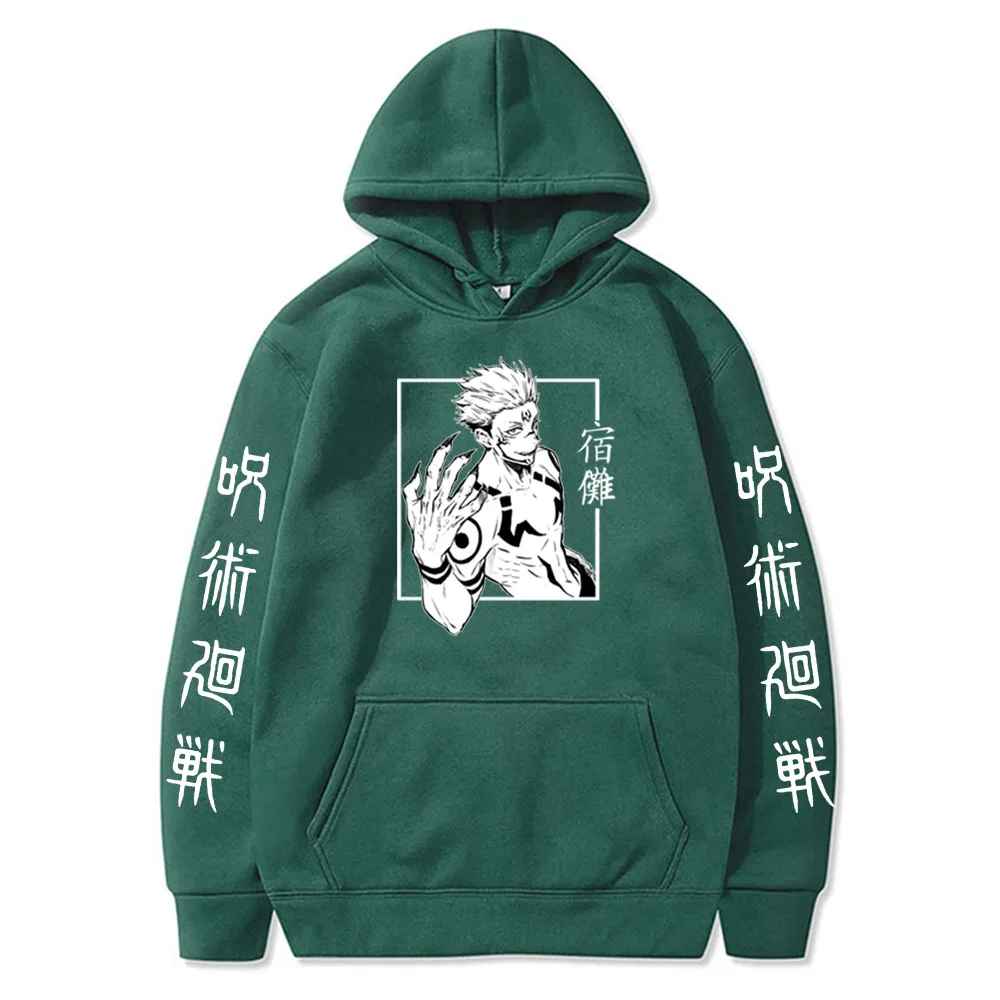 Jujutsu Kaisen Anime Men\'s Fashion Hoodie Harajuku Print Men\'s and Women\'s Street Hip Hop Hooded Fleece Pullover Sweatshirt