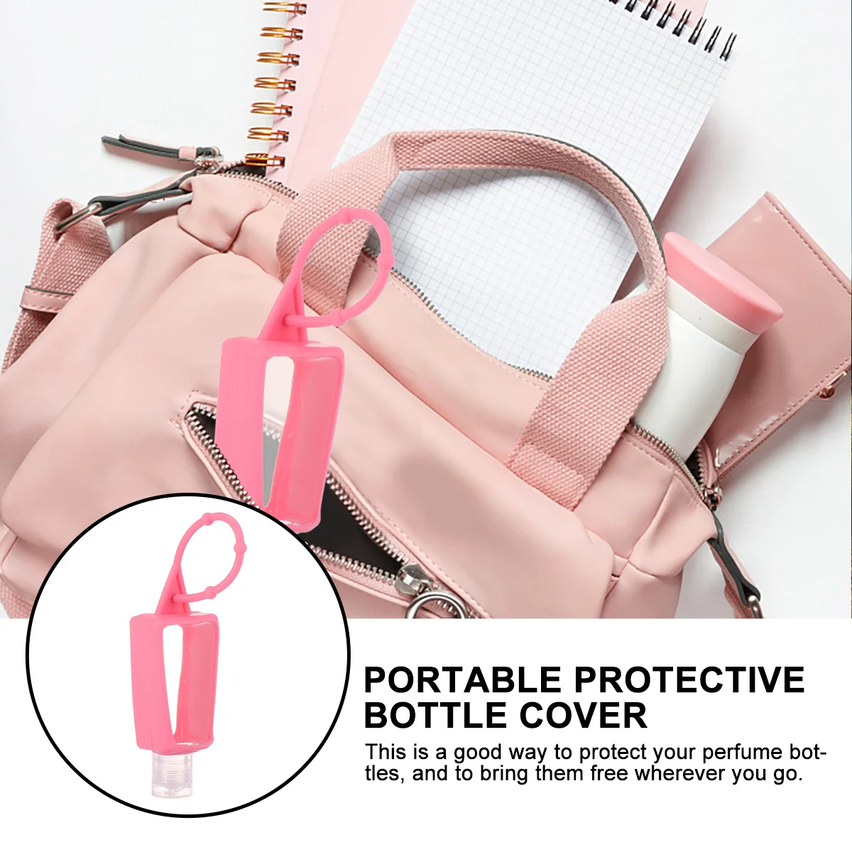 

10pcs Silicone Protect Sleeve For Perfume Bottles Portable Durable Travel Case Adjustable Strap Camping Business Trip Airplane