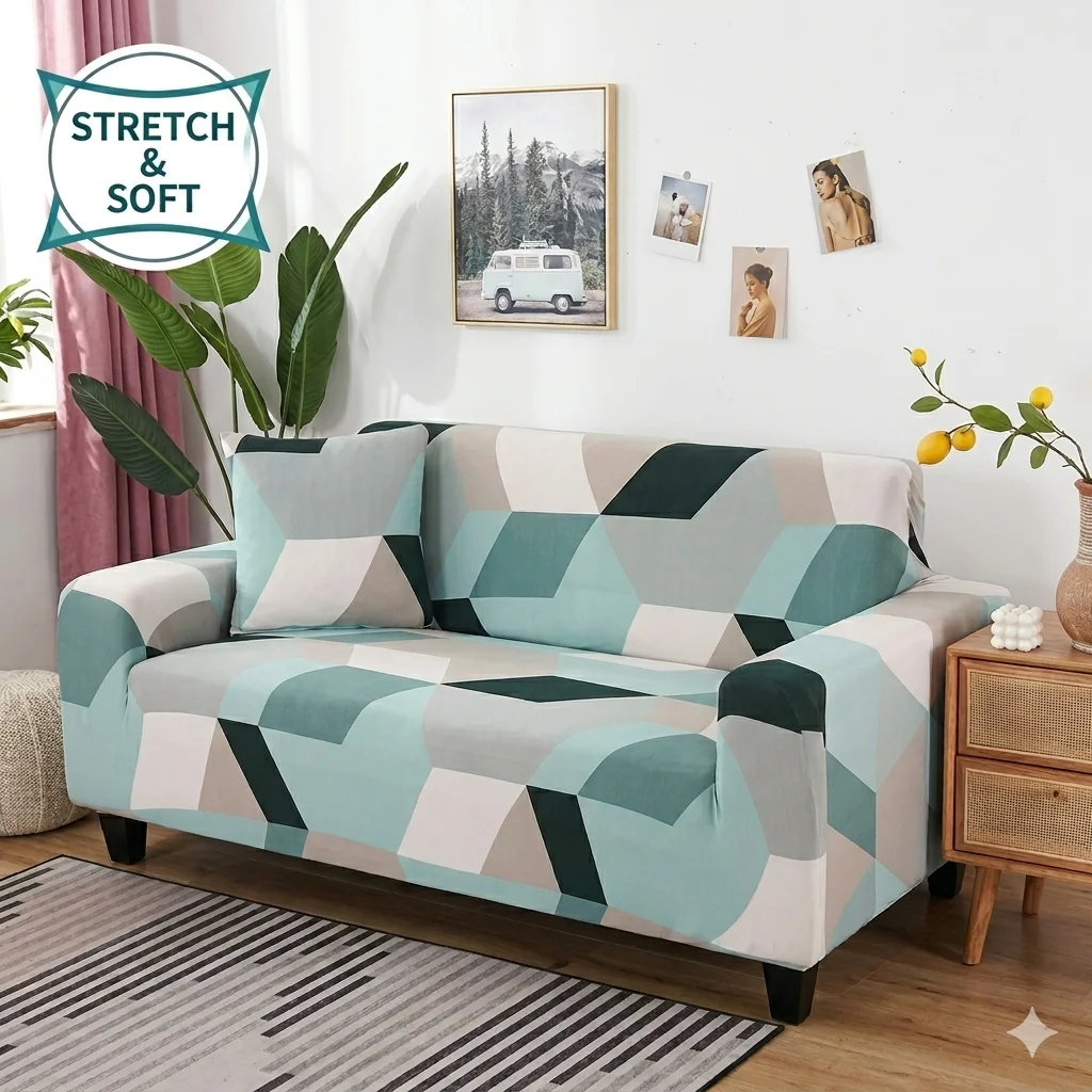 

Anti-Skid Armless Sofa Cover 360 Full Wrap Elastic Couch Cover Polyester Spandex Knitting Fabric Furniture Slipcover 1/2/3 Seat