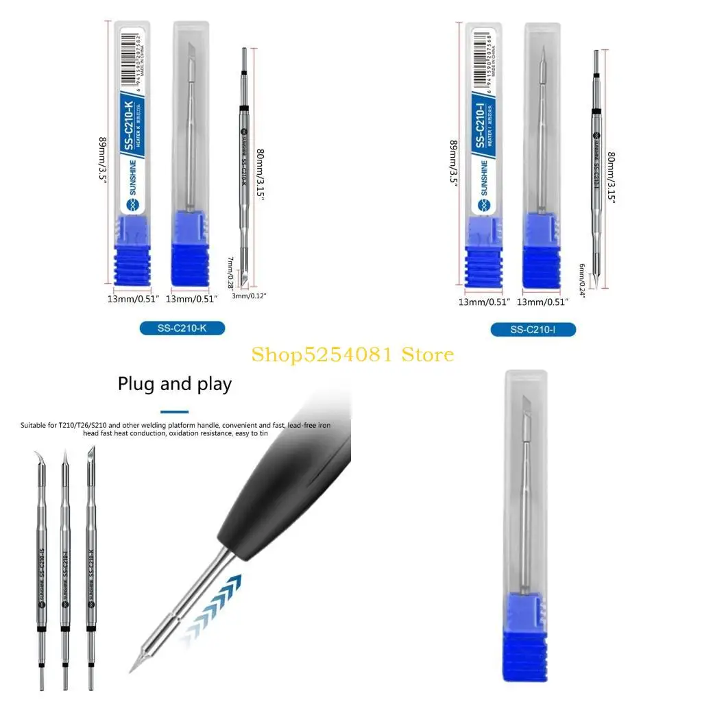 

AXYC C210 Soldering Tip C210-I/IS/K Soldering Iron Tip for SMD Welding JBC C210 T12/T26D Welding Table Handle Fast Heating