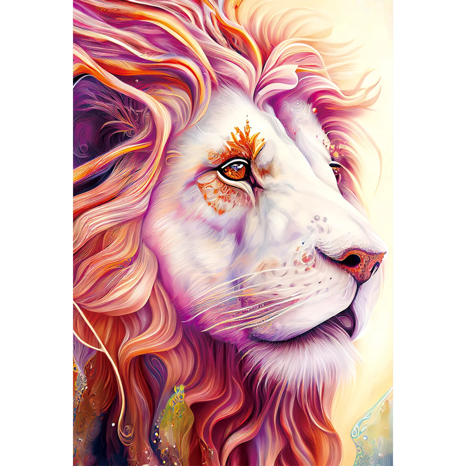 300pcs Flowers Drawn Lion Velvet Material Floor Jigsaw Puzzles for Adults Home Decor Games Family Fun Educational Toys for Kids