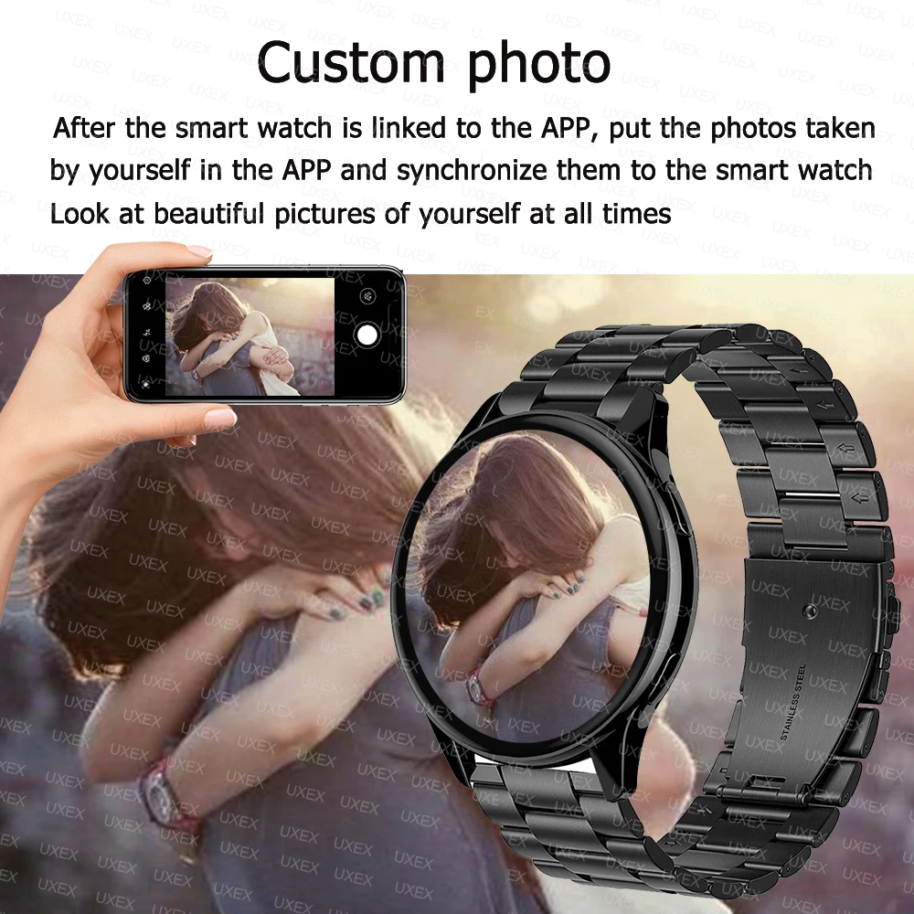 Jam Tangan Pintar Wanita Modis Hadiah Natal Layar Penuh Panggilan Bluetooth Foto Kustom Jam Tangan Multifungsi Pria Untuk Android Ios