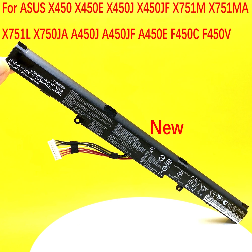 

New A41-X550E Laptop Battery For ASUS X450 X450E X450J X450JF X751M X751MA X751L X750JA A450J A450JF A450E F450C F450V