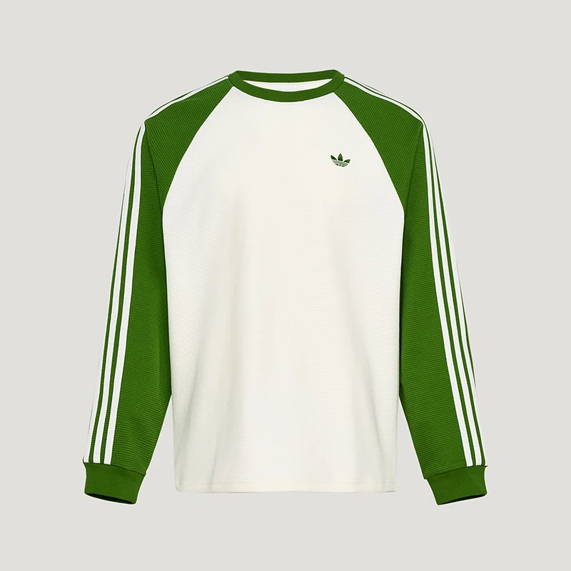 t-shirt-a-manches-longues-retro-en-patchwork-a-grille-gaufree-pour-hommes-et-femmes-adidas-genuine-clover-kv8869