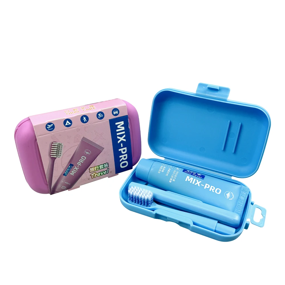 Portable Toothpaste set Folding brush Fold Toothbrush Storage Suit For Adult Home Travel Kit Oral Care Teeth Cleaning Bristle