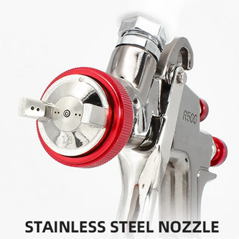 AA01-Spray Gun Full Set R500 Spray Gun Car Spray Gun With Air Regulator High Atomization Low Rebound Topcoat Spray Gun