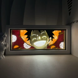 One piece Cartoon series paper-cut light room camera da letto luce notturna atmosfera luce telecomando scatola luminosa colorata