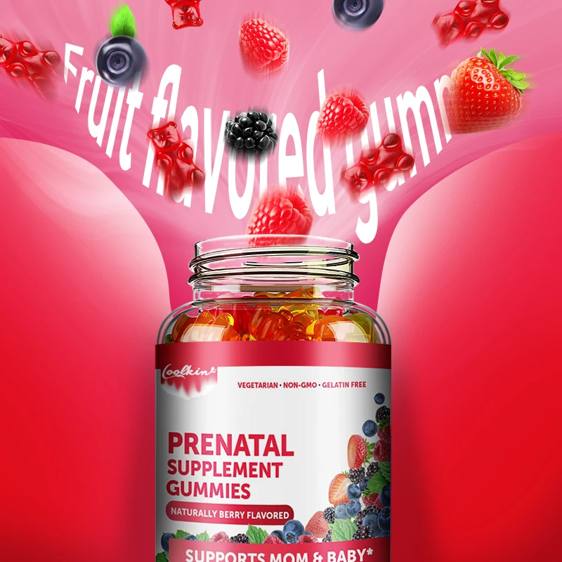 Women\'s Prenatal Gummies - Chewable, with Iron & Folic Acid - Gelatin Free Multivitamin, Corn Syrup Free 30 Day Supply, Non-GMO