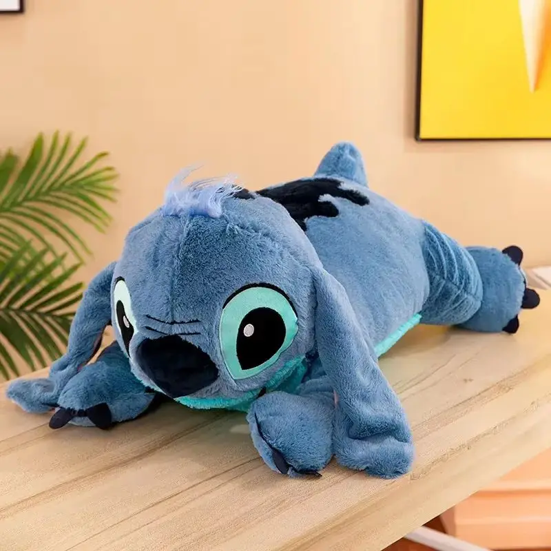 45/60/80cm Stitch Disney Doll Plush Toys Lilo&Stitch Plush Stuffed Doll Soft Pillow Prone Posture Dark/Light Blue Cute Gift Toys