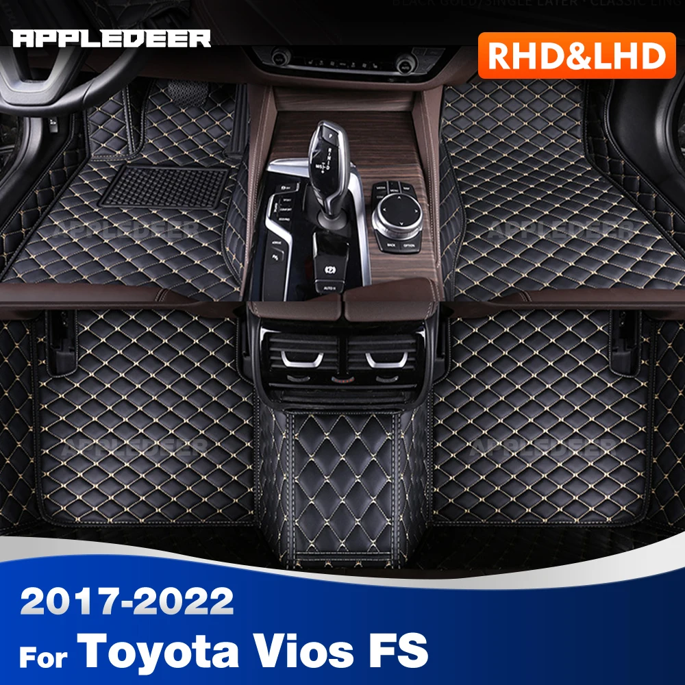 

Для Toyota Vios FS 2017 2018 2019 2020 2021 2022 автомобильные коврики на заказ, подушечки для ног, автомобильный ковер, аксессуары для интерьера