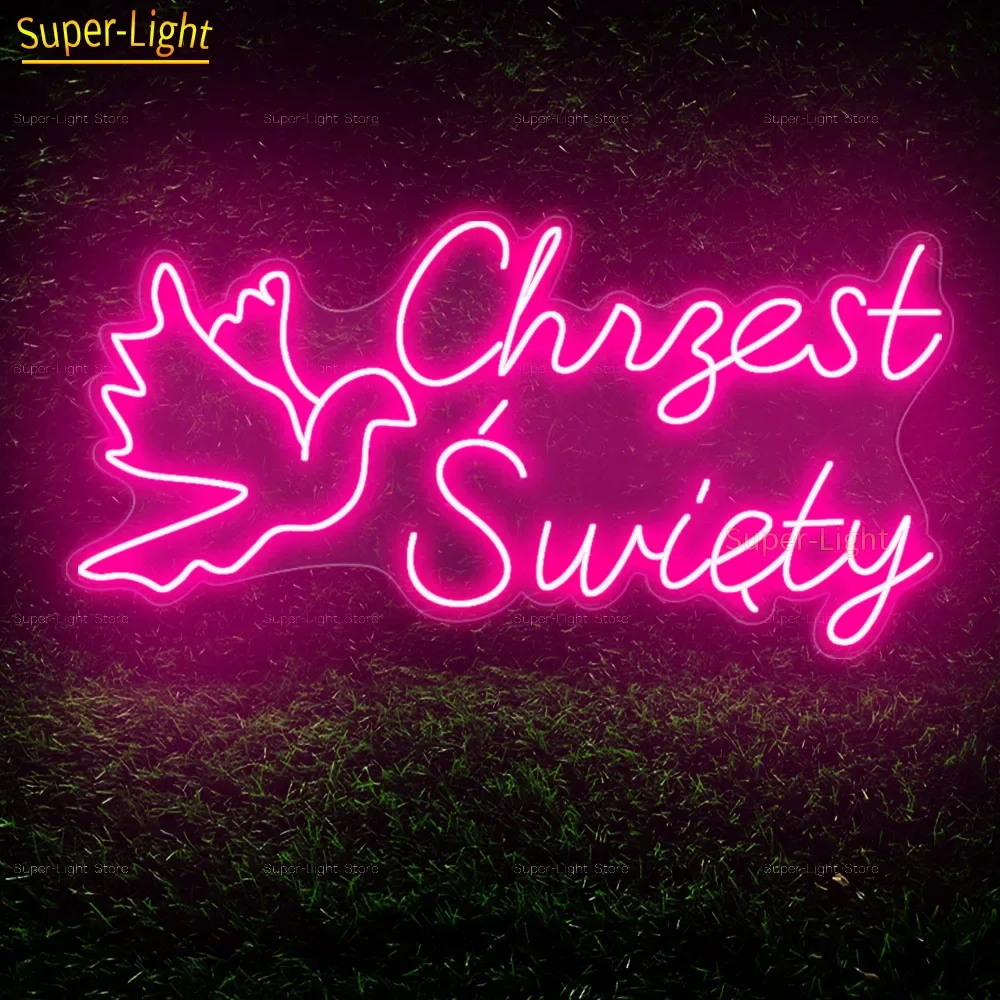 

BigLight Signs 70x35cm Holy Baptism Neon Sign Custom Neon Sign for Birthday Party Decoration Personalized Gifts for Kids