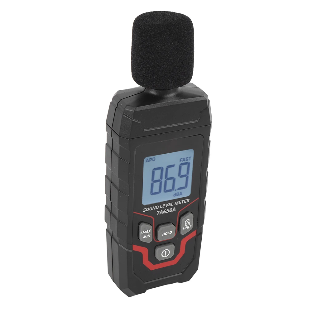 TA656A Portable Decibel Tester with Backlit Display and High Stability Condenser Microphone for Consistent Sound Level Readings