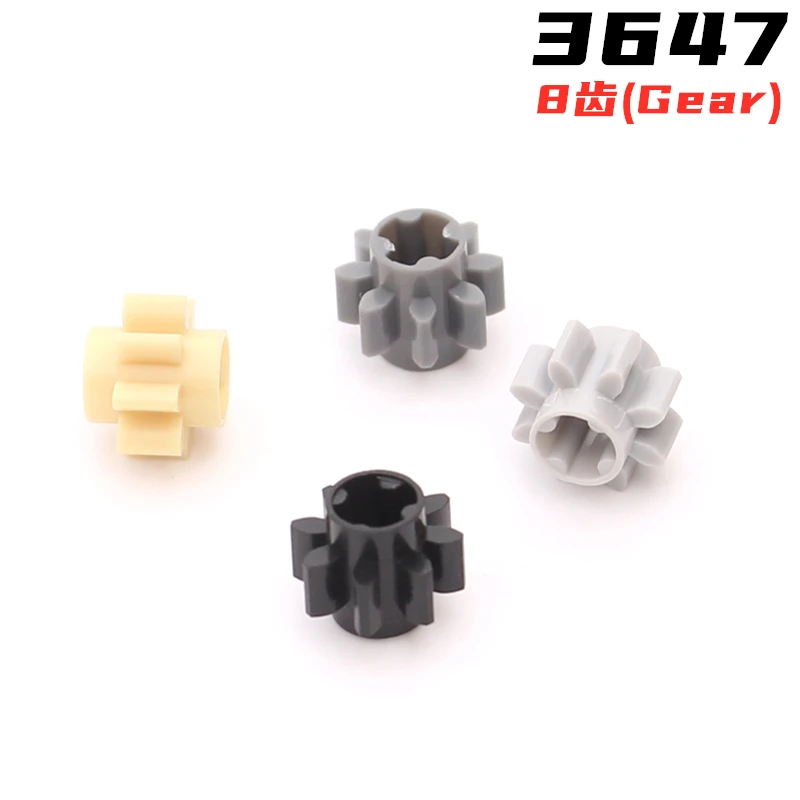 Rainbow Pig MOC Parts 3647 High-tech Gear 8 Tooth Compatible Bricks DIY Assmble Building Blocks Particle Kid Puzzle Brain Toys