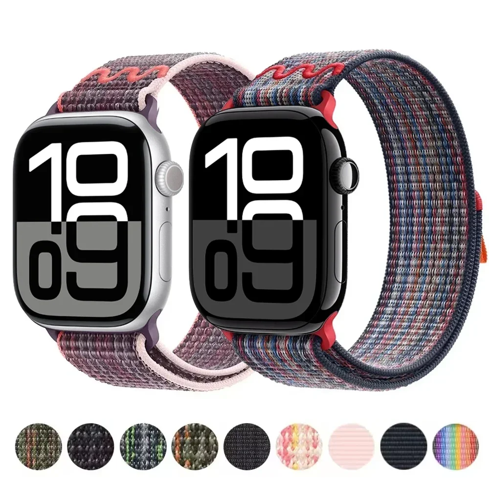 for Apple Watch Band 49mm 45mm 44mm 46mm  41mm 42mm Nylon Sport Loop Bracelet iWatch 11 10 9 8 7 6 5 4 3 se Ultra 2 3 Straps