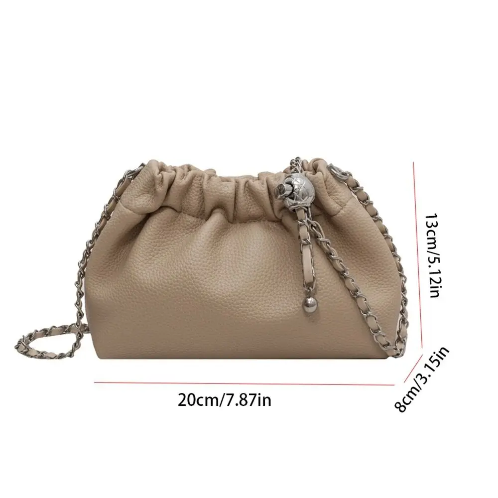 Gold Ball Chain Chain Cloud Fold Bag Popular Pu Leather Messenger bag Bucket Bag Handbag Crossbody Bag Outdoor