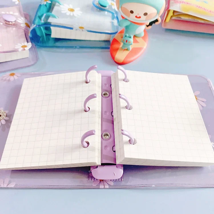 A8 Stationery Binding Clip Elastic O-shaped Multi-color Adjustable Iron Clip Mini Loose Leaf 3-hole Clip Metal Loose Leaf Rings