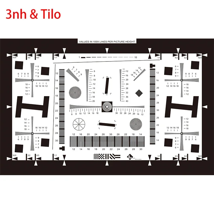 

2026 Enhanced Iso 12233 Standard test Chart for Vertical Shoot Cameras 5 Megapixel 1X (20x35.6 Cm) NE-10-100A