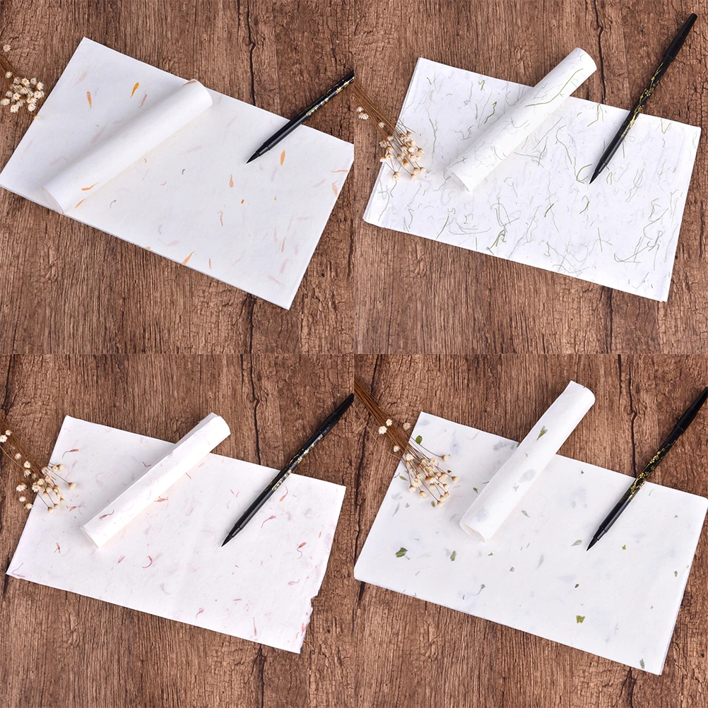

40 Pcs Calligraphy Drawing Paper Handmade Rice Sumi Xuan Watercolor Painting Chinese