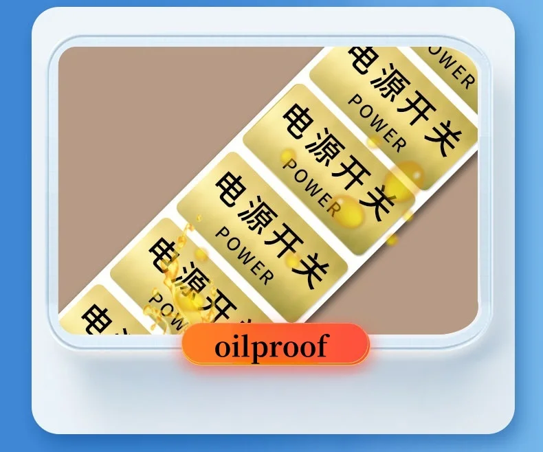 Thermal Gold Label Paper Sticker Barcode Waterpro of Oilproof No Carbon Tape Required Direct Printing Thermal Labels