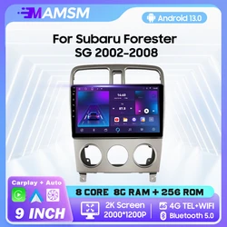 MAMSM Android 13 Radio de coche para Subaru Forester SG 2002-2008 reproductor de vídeo Multimedia navegación estéreo GPS Carplay Autoradio 2Din