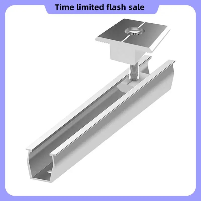 

A40T 6X Solar Panel Mount Bracket Rails Clamp Fastening Module Mount Mounting PV Solar Power Supplies Trapezoidal Roof 30Mm