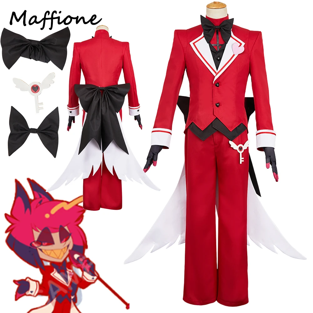 

Alastor Butler Cosplay TV Hell Inn Costume Men Disguise Roleplay Fantasia Clothing Male Disguise Red Set Halloween Party Suits