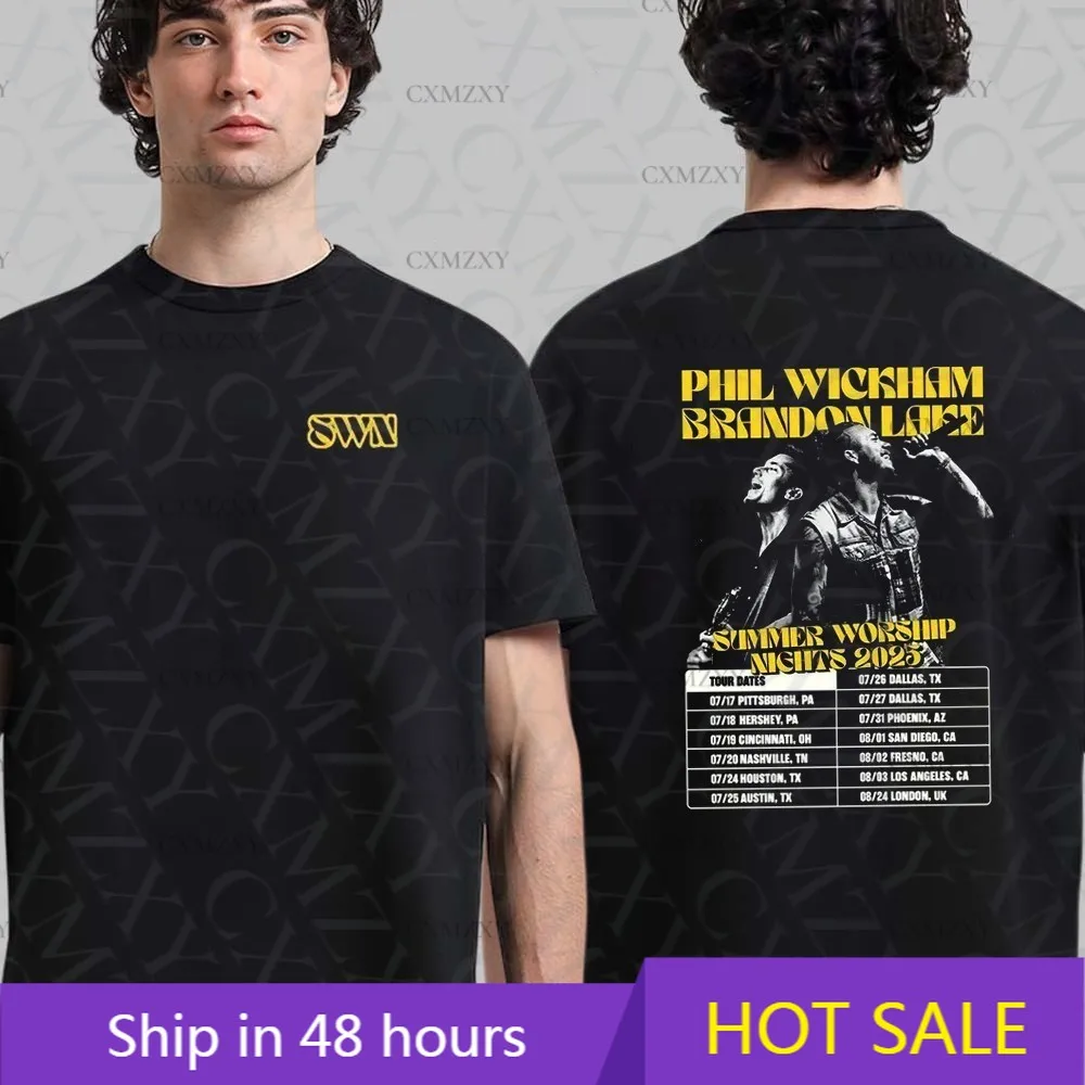 

Phil Wickham Brandon Lake Summer Worship Night 2025 Tour Dates 100% Cotton T-Shirt Gift Fan