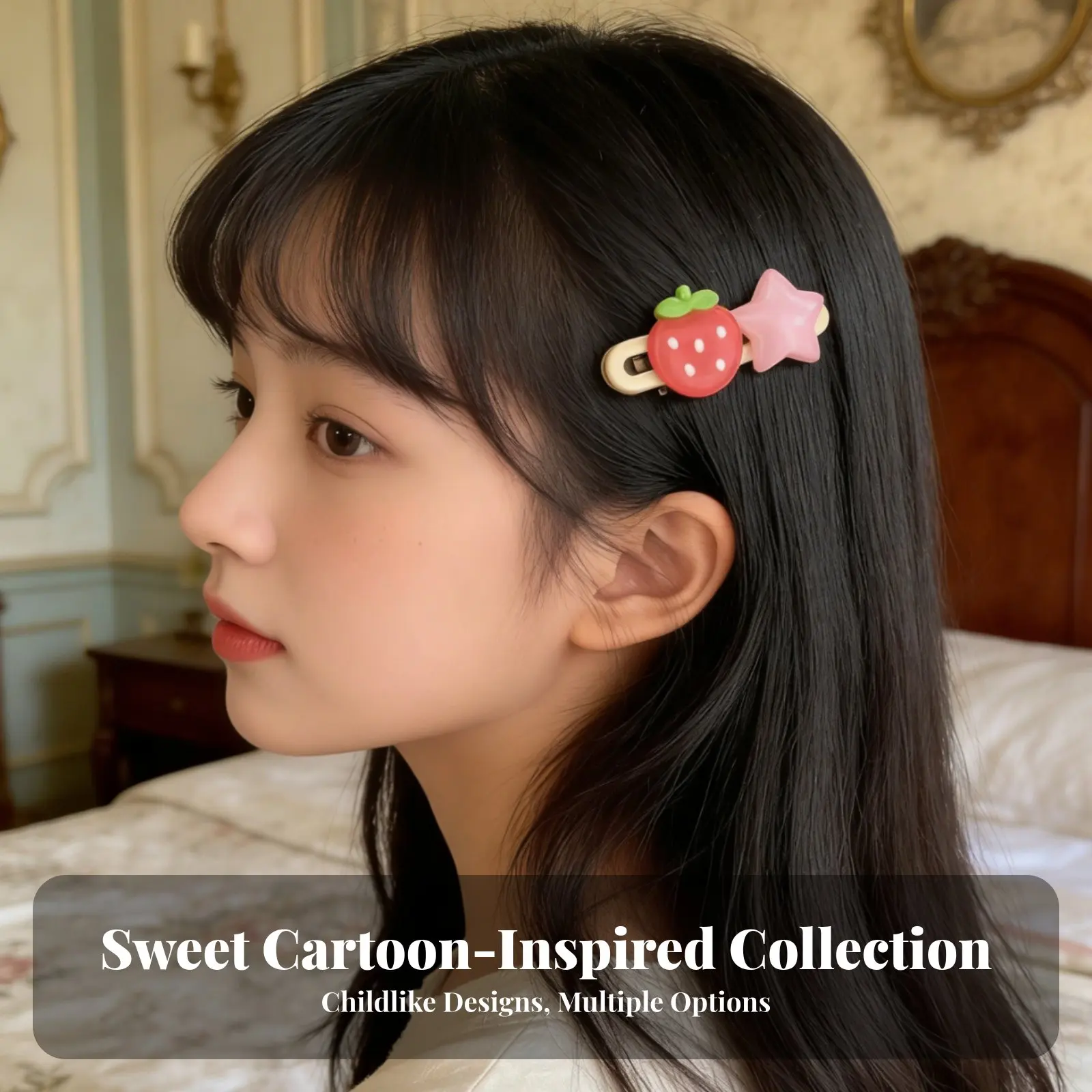 

Strawberry Hair Fastener Cute Design Celestial Duckbill Fastener Nectarine Celestial Hair Pin Adorable Kids Strawberry Barrette