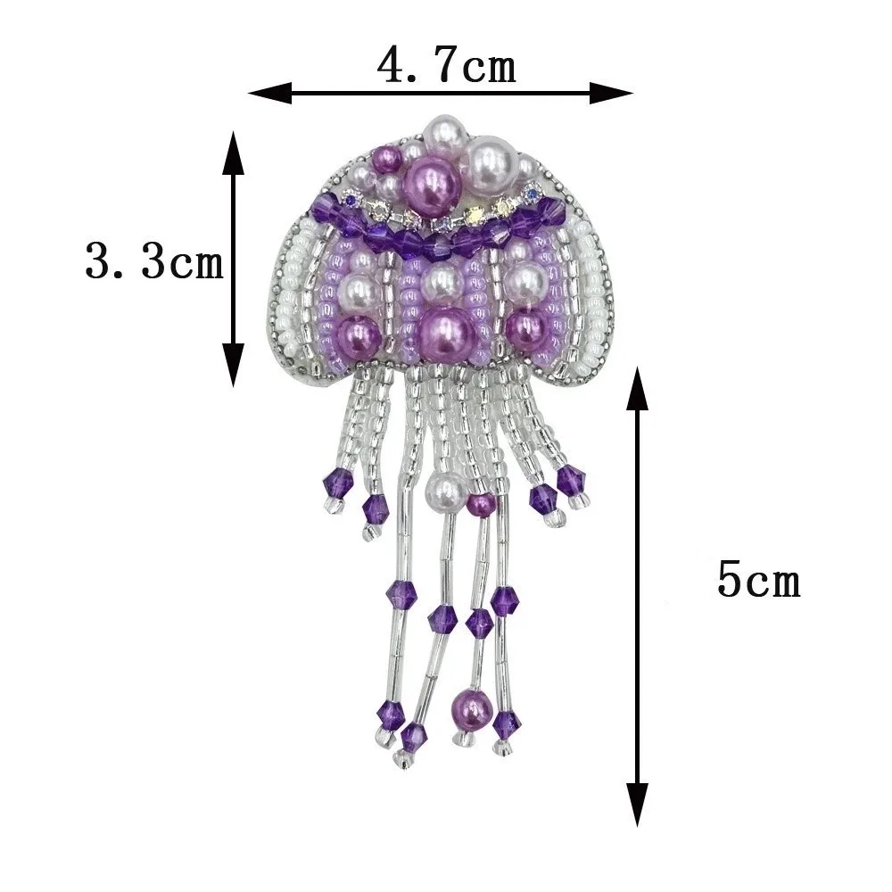 New DIY Jellyfish Beads Patches Colorful with Tassel Sewing Accessories Rhinestone Sea Animal Appliques For Clothing Bags Shoes