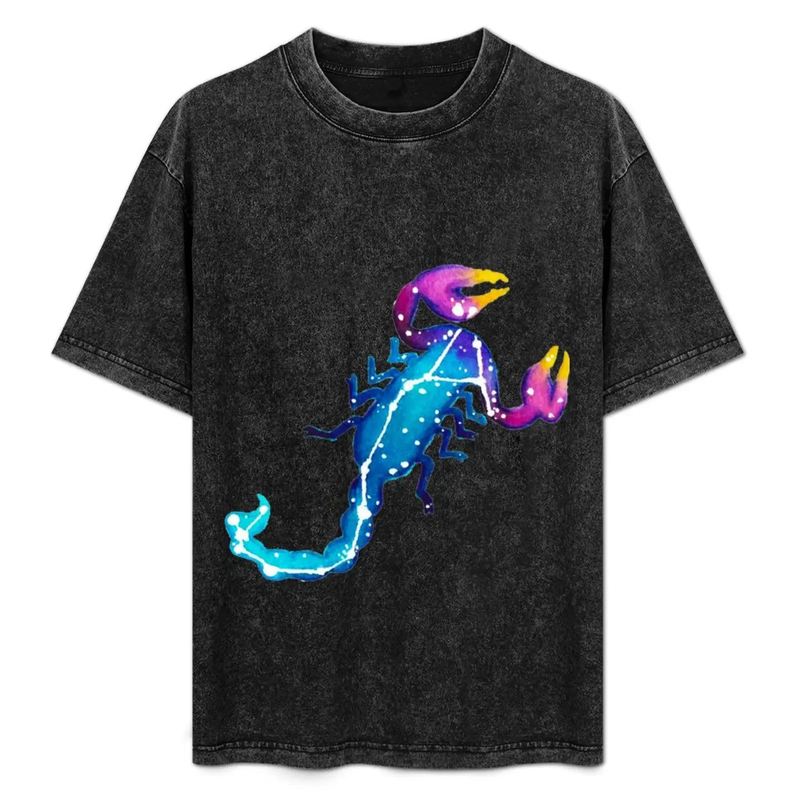 

Scorpio Constellation Watercolor Painting T-Shirt Trendy Casual Short Sleeve Shirt