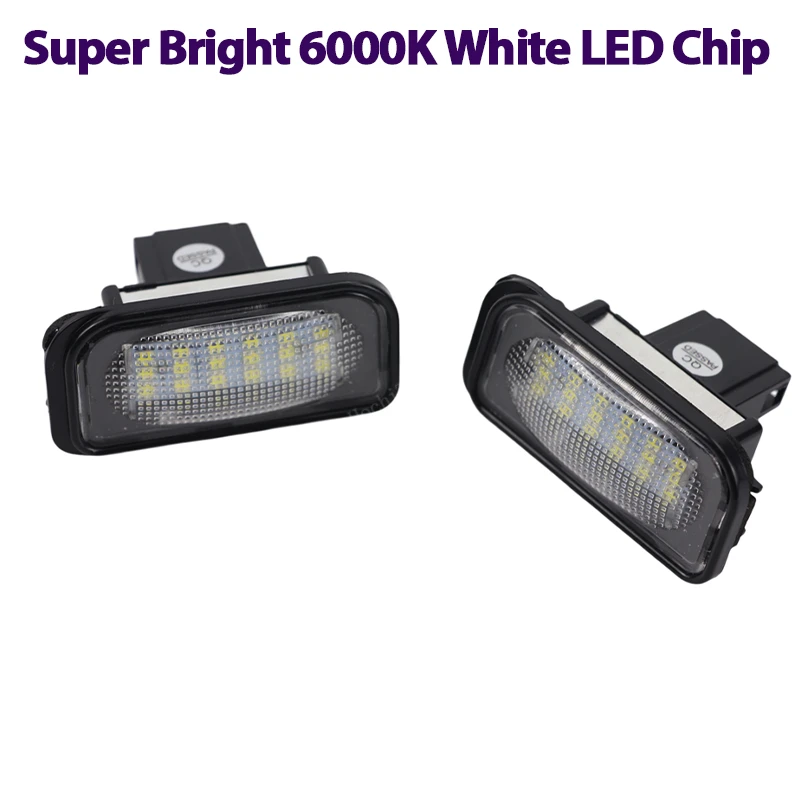 12V Car LED License Number Plate Light Lamp White Light For Mercedes Benz C-class W203 4D 2001-2007 R230 W209 C209 A209 SL CLK