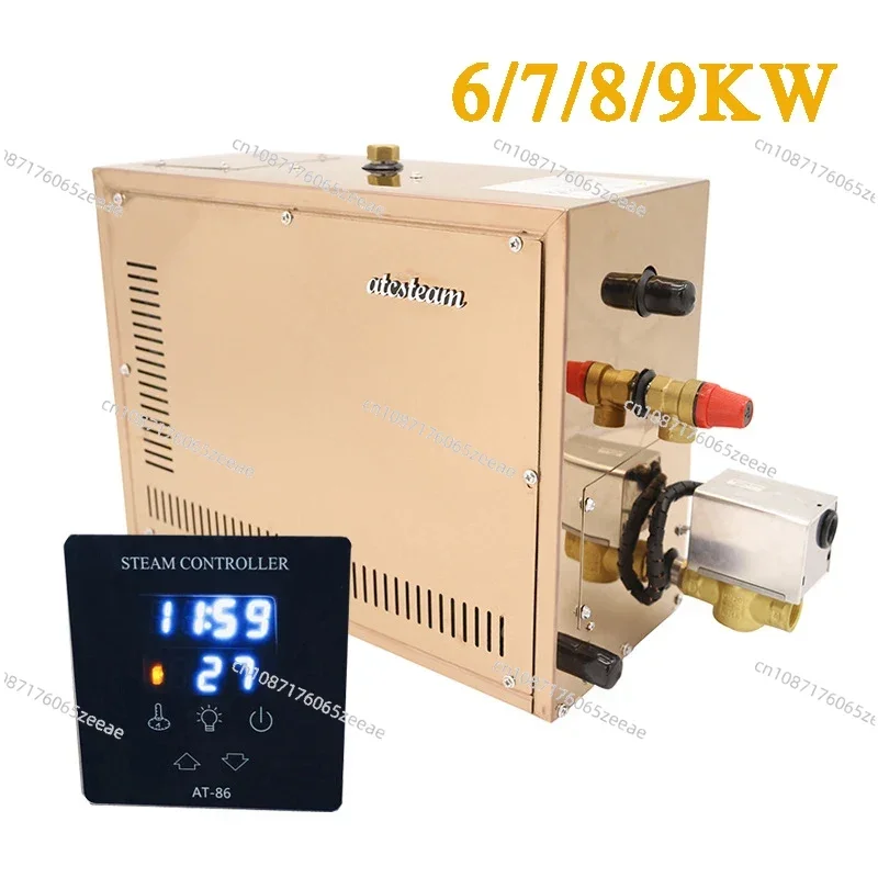 7/8/9kw Automatic Stainless Steel Steam Generator Gescaling Sauna Room Steam Bath Machine Spa Room Digital Controller 220V/380V