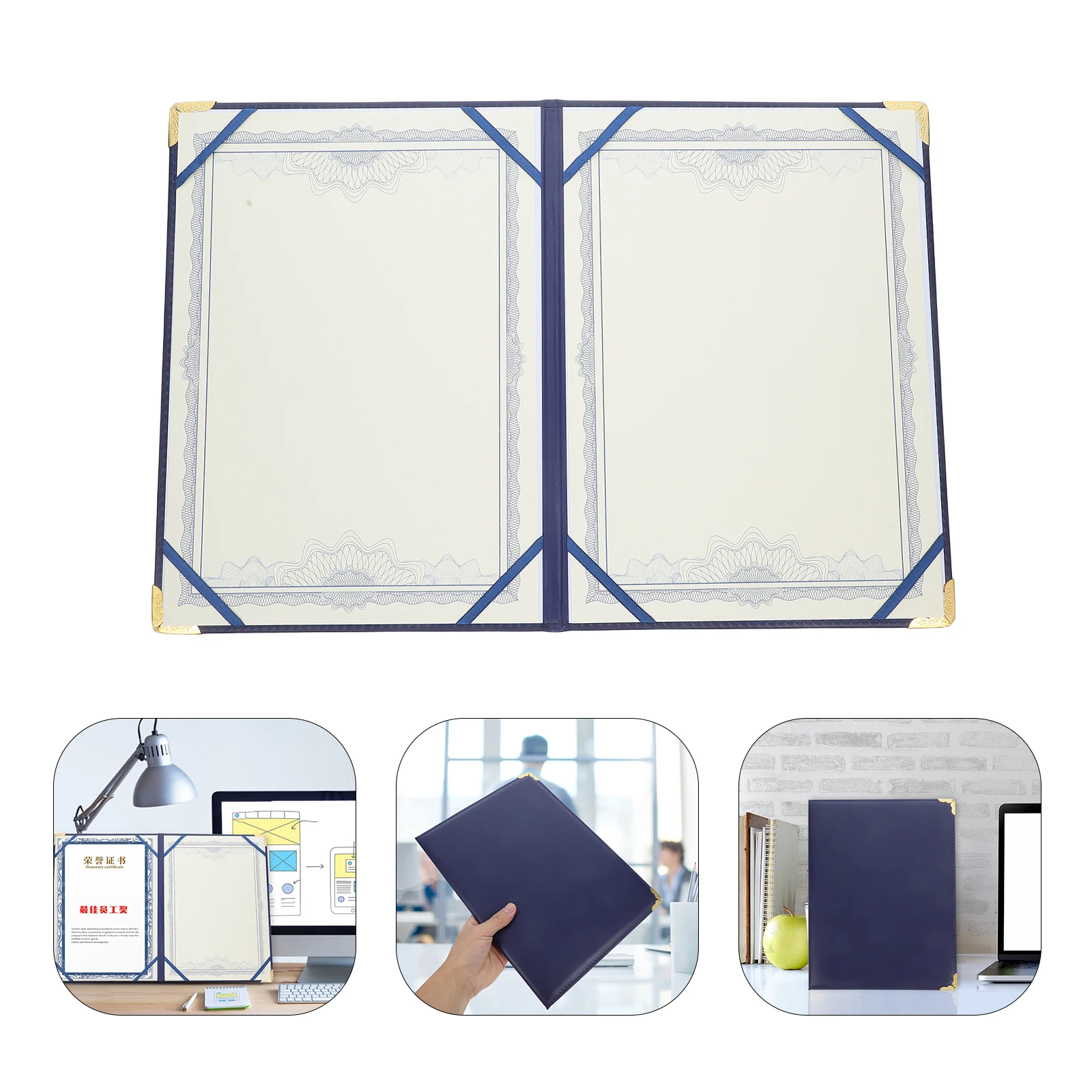 

Versatile Diploma Cover PU Leather Minimalist Certificate Holder Lightweight Document Case