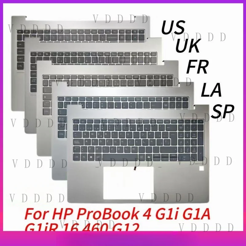 L... For HP ProBook 4 G1i G1A G1iR 16 460 G12 W/AI Palmrest Upper Case Backlit KB New