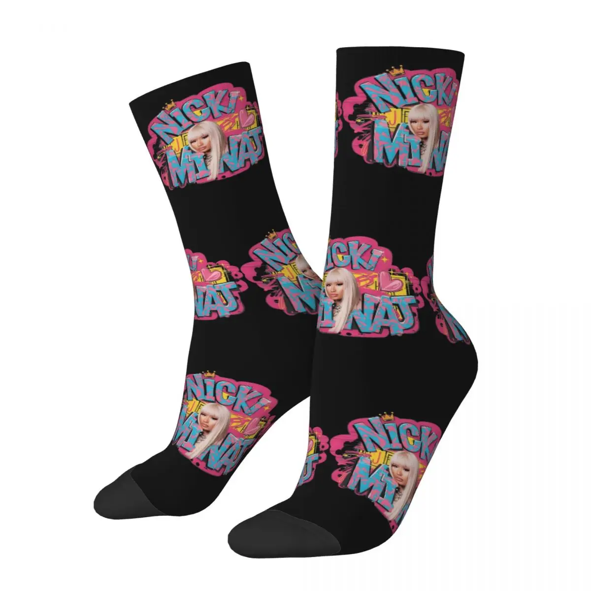 Nicki Minaj Concert Socks Harajuku Sweat Absorbing Stockings All Season Long Socks Accessories for Unisex Christmas Gifts