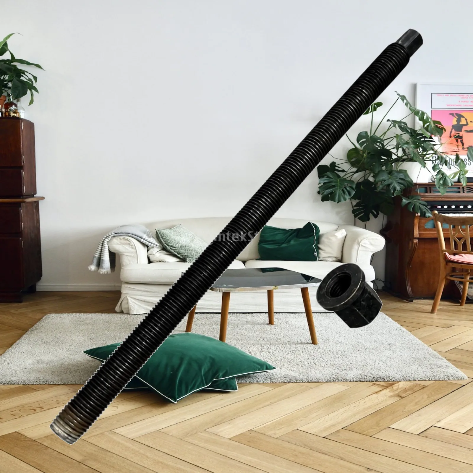 Screw Remover Extractor for Concrete Drilling Jobs 50CM Black Metal Rod with Hex Nut Portable Tool for Confined Work Areas