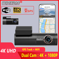 4K Dash cam Mini Camera Recorder GPS Wifi 24H Parking Dual Lens With 1080P Black Box Car DVR Video Camera Night Vision