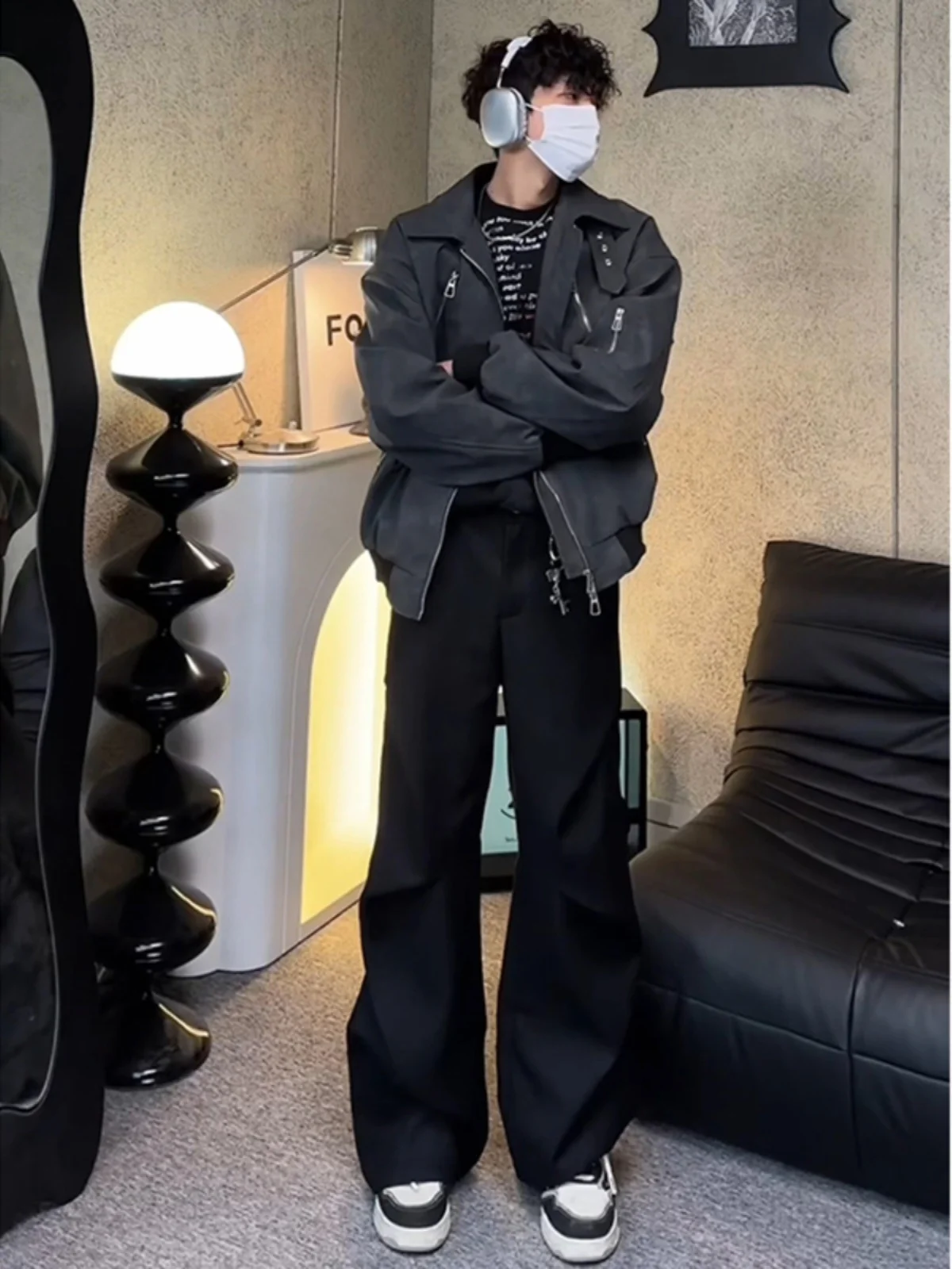 

Мужские летние тонкие брюки Naples с плиссировкой, прямые, слегка расклешенные, струящиеся, в стиле Cleanfit, повседневные, модные, прямого кроя