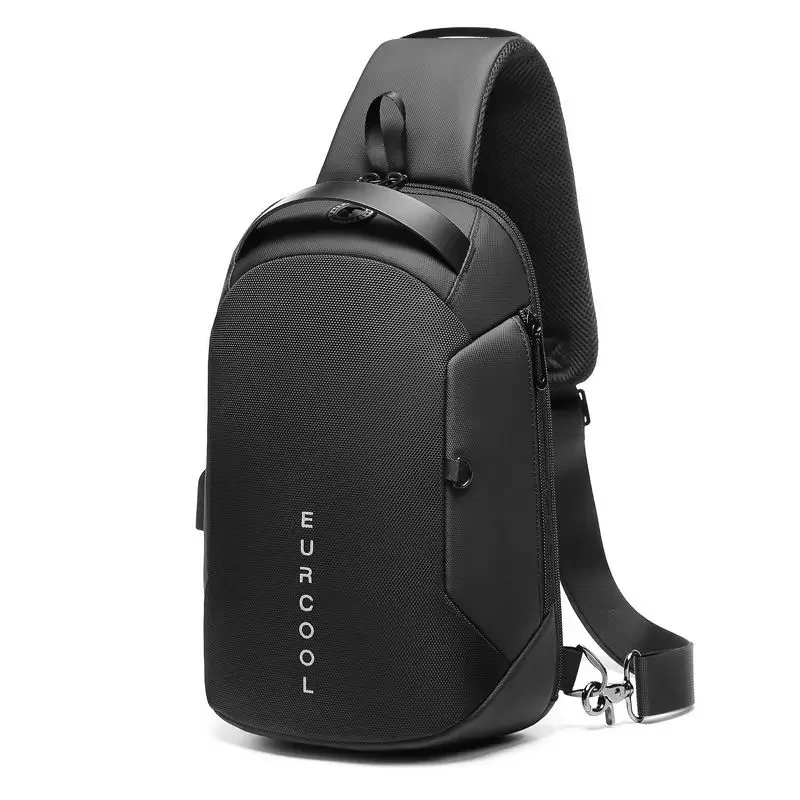 Sac de poitrine à bandoulière multifonction pour hommes, port de charge USB, pack de messagers, étanche, sacs initiés