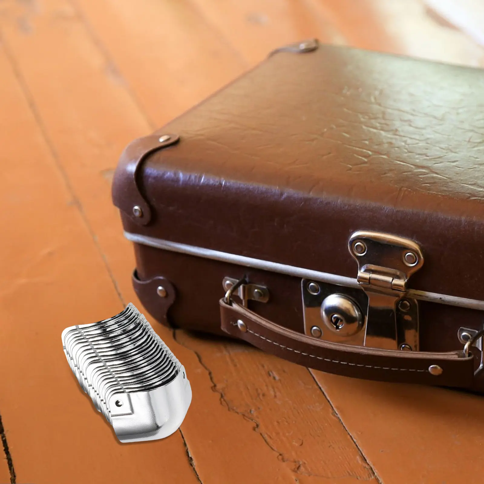 

20Pcs Aviation Box Corner Protectors Aluminum Alloy Precision-Fit Metal Edge Guards for Toolboxes Flight Cases Travel Cargo