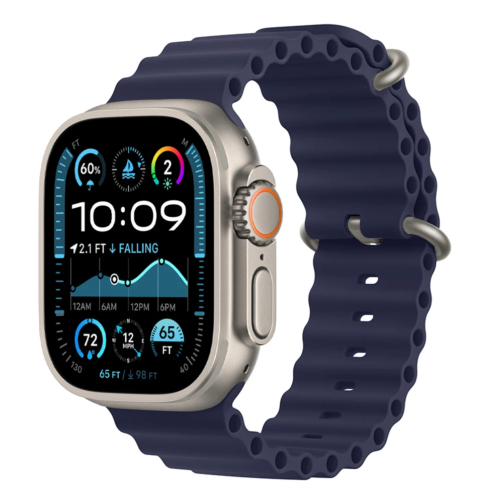 Ocean Strap voor Apple Watch Ultra 3 2 Band 49mm 46mm 44mm 40mm 45mm 41mm 42mm Correa Armband iWatch Serie 11 10 9 SE 8 7 6 5 4