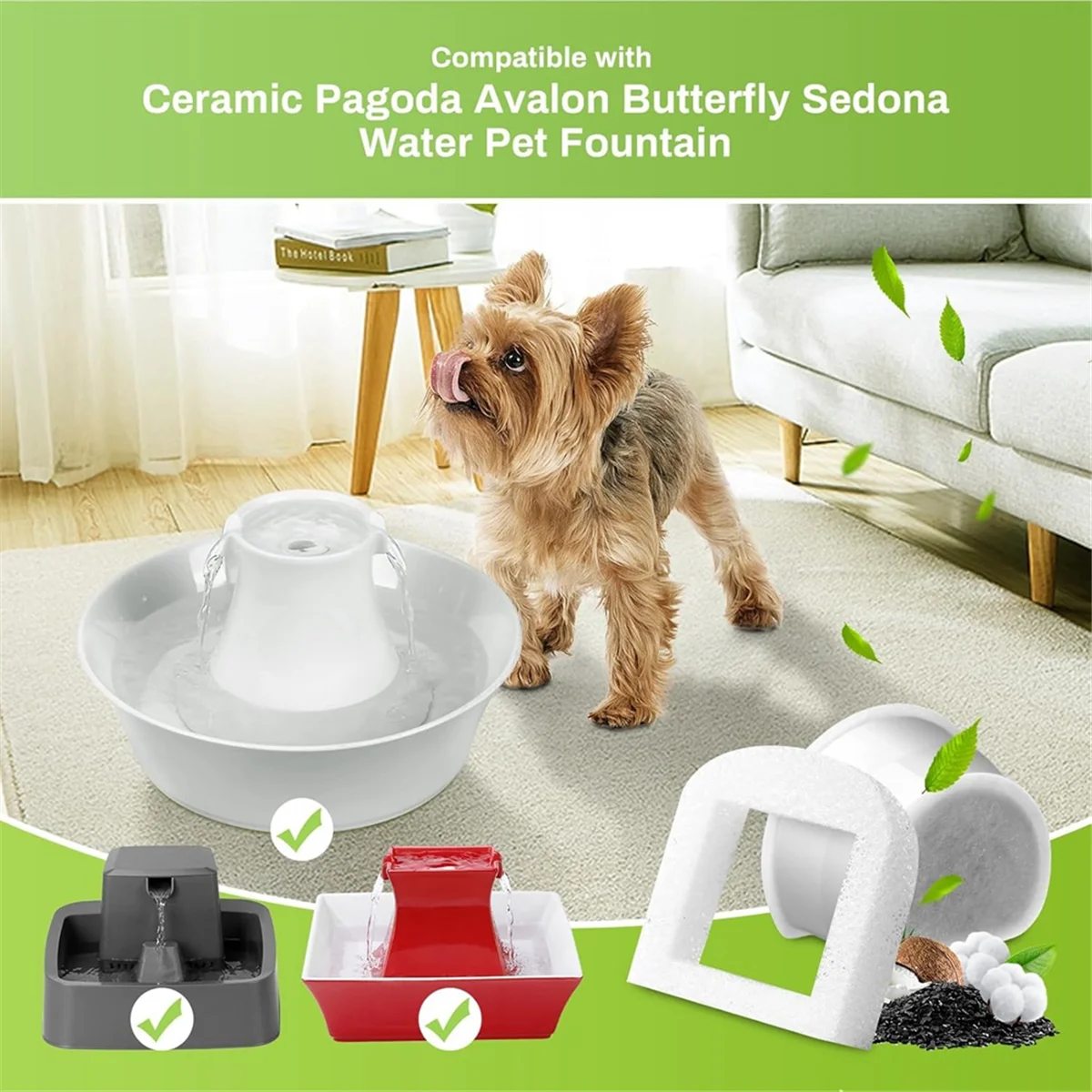 

Фильтры для фонтана и пенопласт для Petsafe, керамические Avalon Butterfly Sedona Cat Fountain, автоматические фильтры для чаши с водой, 8 шт., LPY