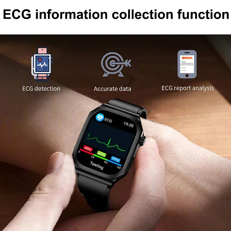 2024new ai medizinische Qualität Smartwatch Blutzucker Blutfett Harnsäure EKG ppg Körper temperatur Bluetooth Anruf Gesundheit Smartwatch