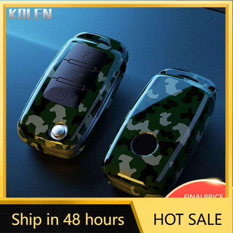

Стильные накладки из АБС-пластика для ключей автомобиля, чехол-футляр для Volkswagen VW Polo Golf Passat Beetle Caddy Tiguan, для Skoda Octavia Kodi