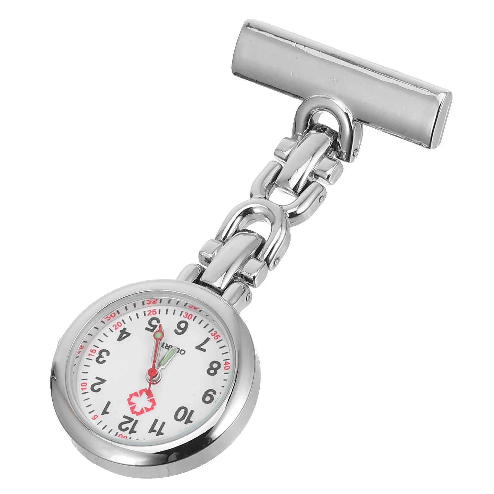 ساعة جيب للممرضات الطبية البيضاء بتصميم بسيط معلق مع مشبك دبوس بتصميم ريترو للهدايا