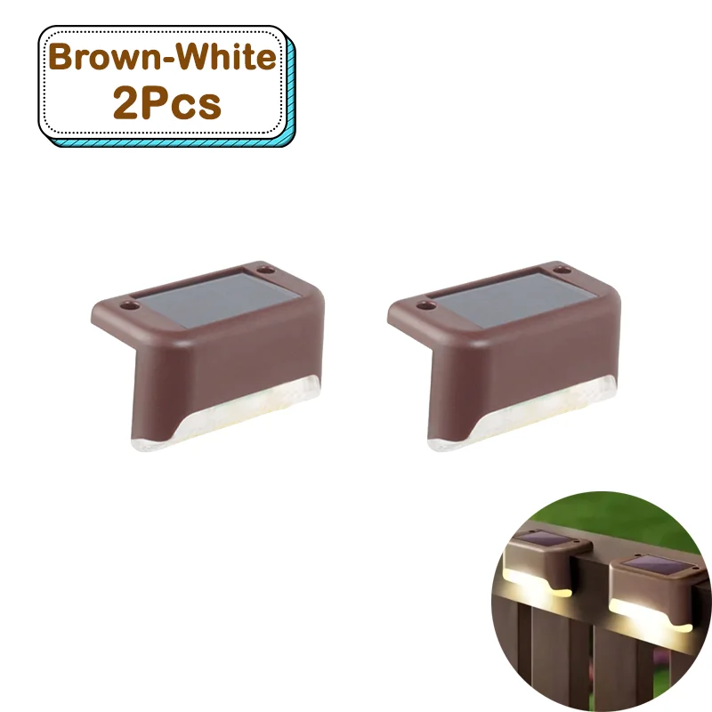 Outdoor Solar Step Lights Warm witte LED waterdichte trappadverlichting voor tuin terras hek balkon decoratie zonne-energie
